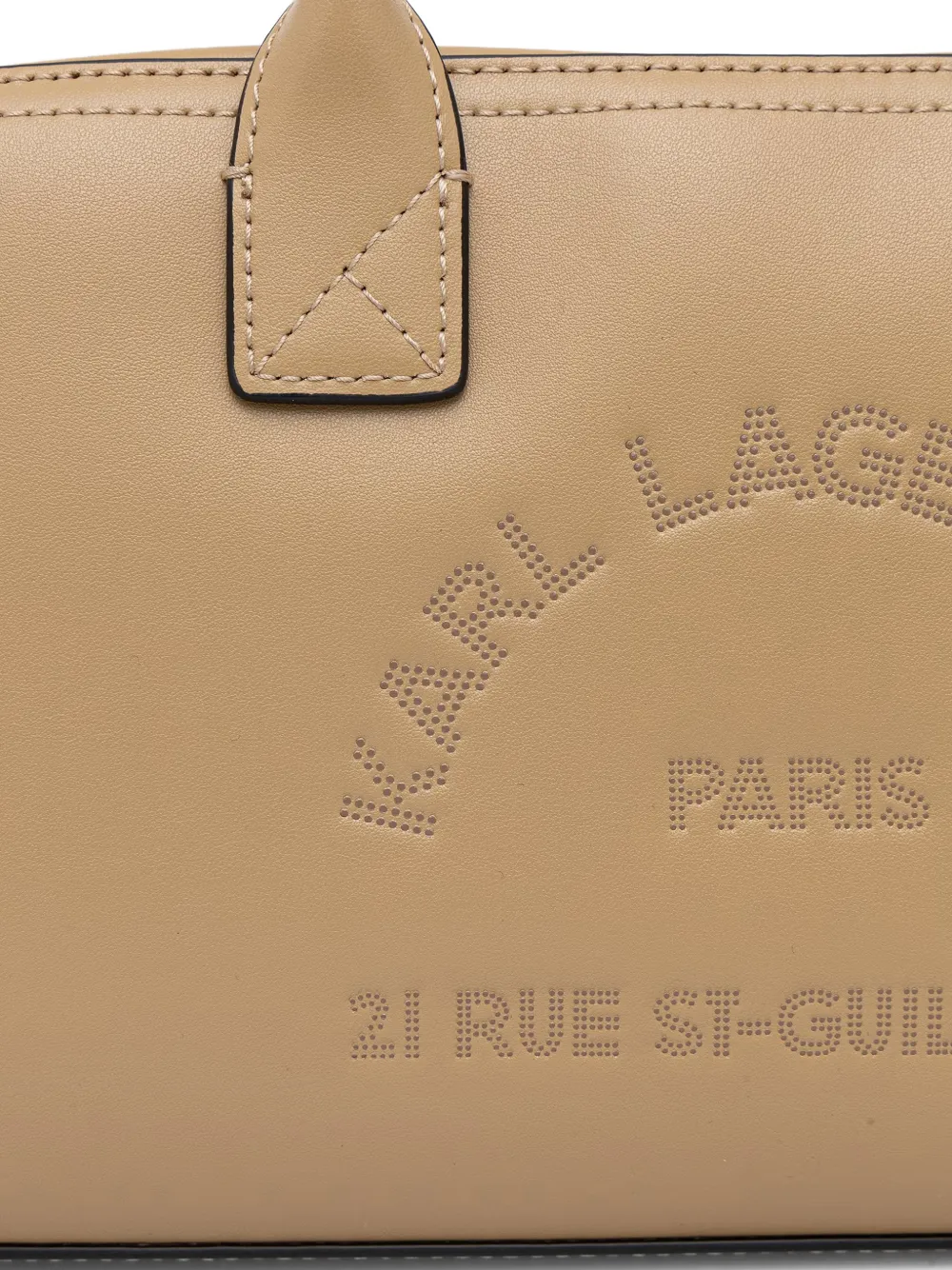 Karl Lagerfeld perforated-logo tote bag Beige