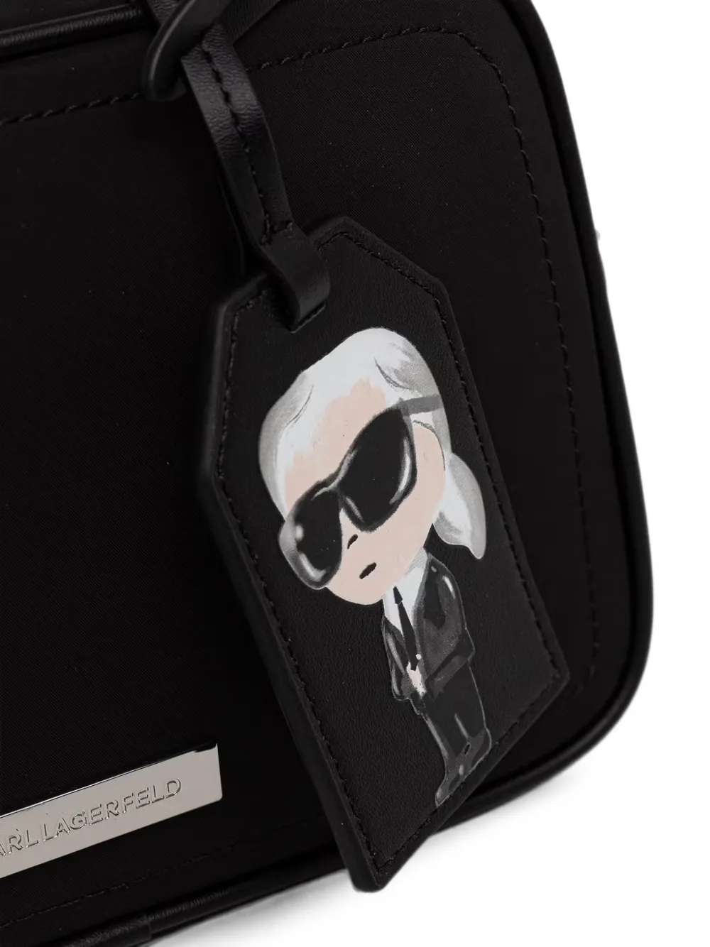 Karl Lagerfeld Schoudertas met logo-band en bagagelabel Zwart