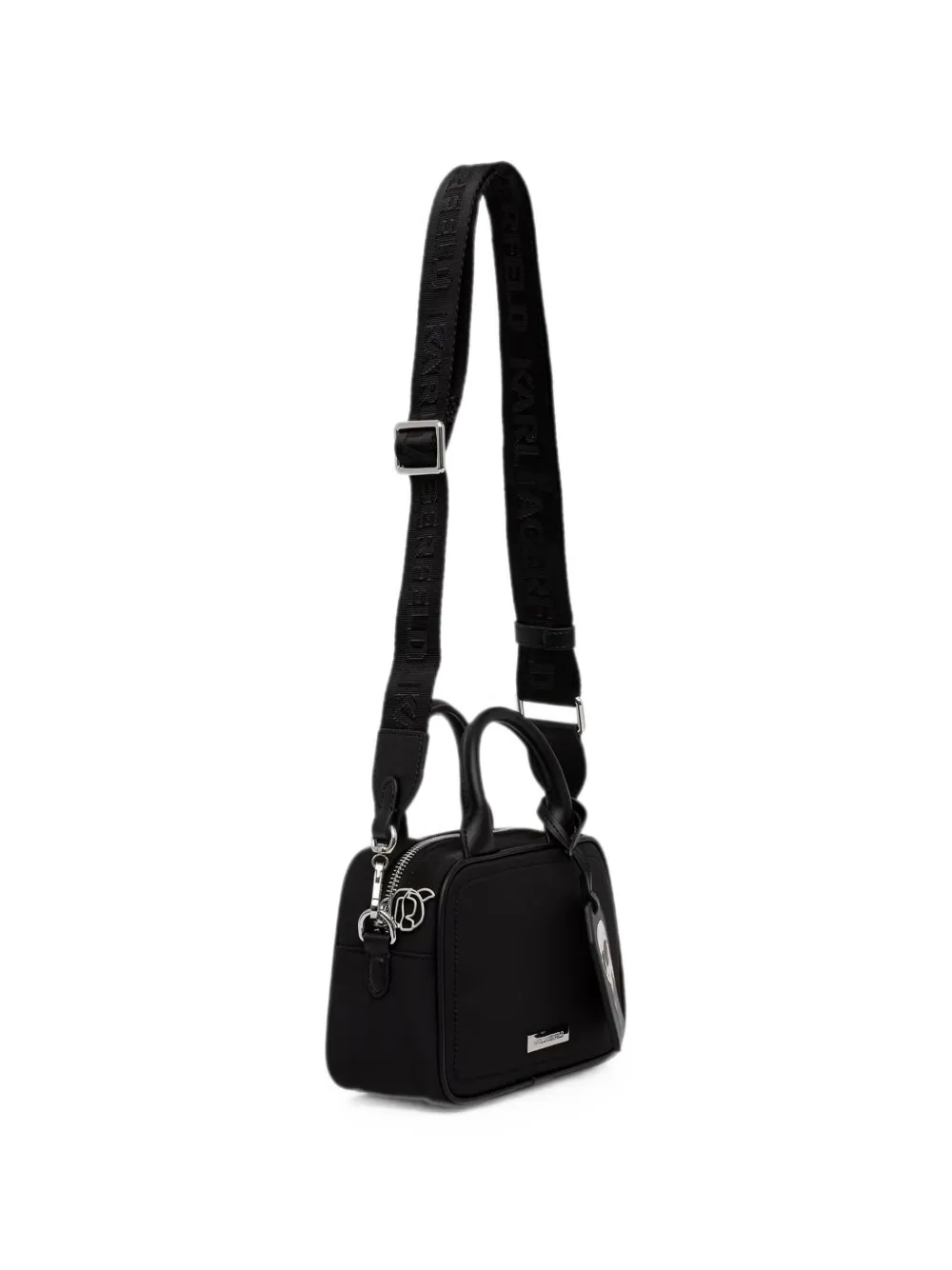Karl Lagerfeld Schoudertas met logo-band en bagagelabel Zwart