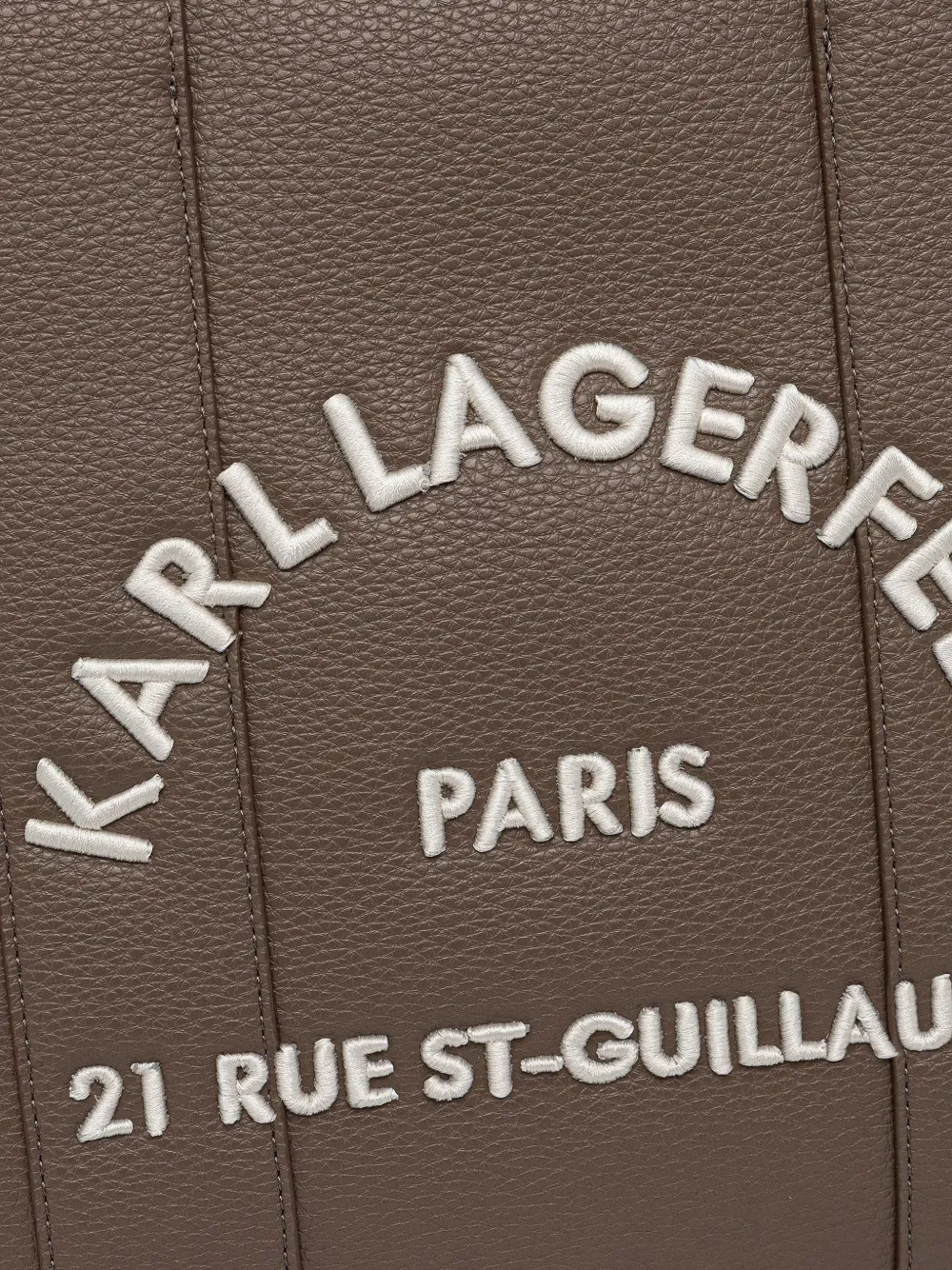 Karl Lagerfeld Bewerkte shopper met geborduurd logo Bruin