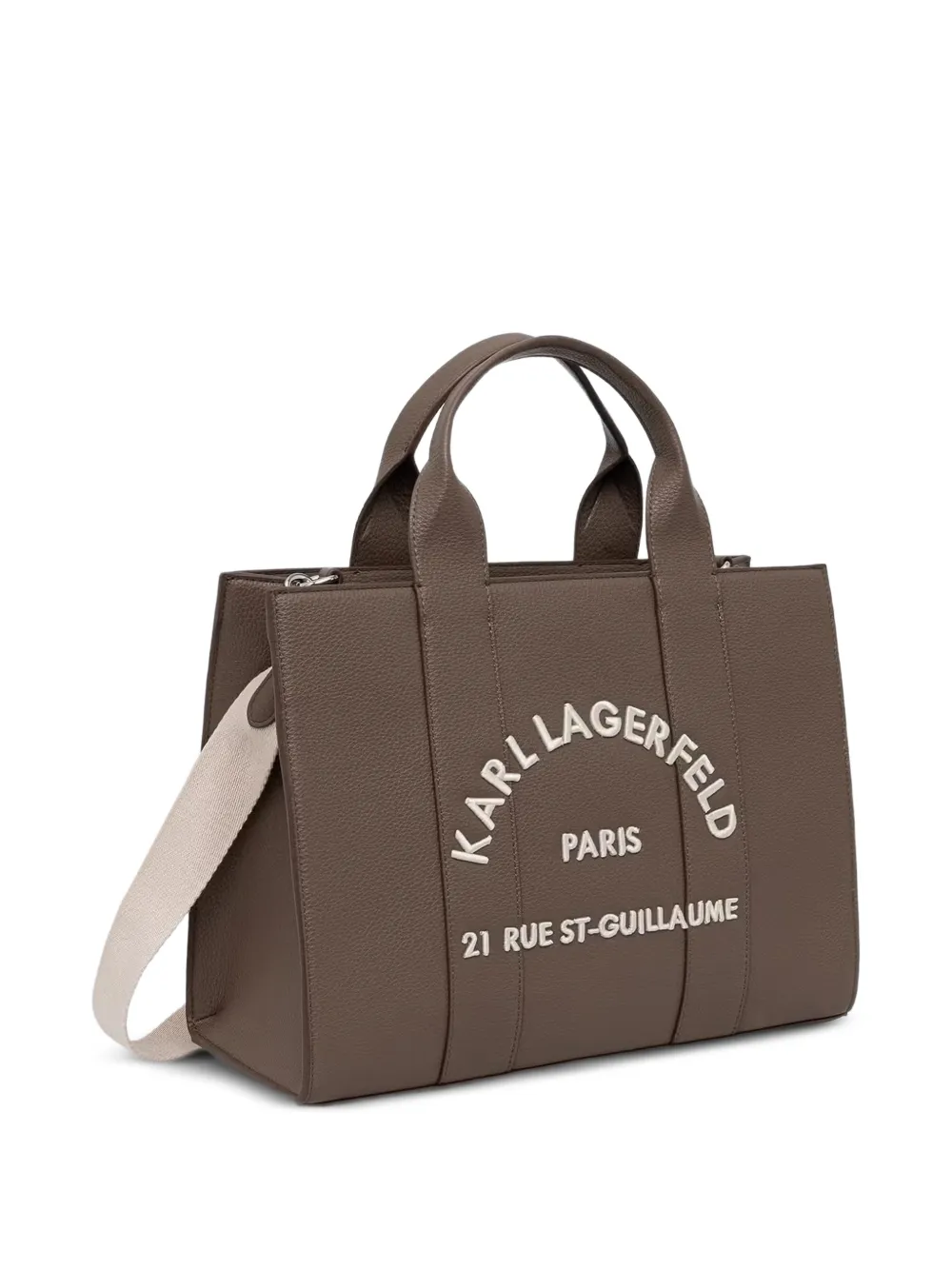 Karl Lagerfeld Bewerkte shopper met geborduurd logo Bruin