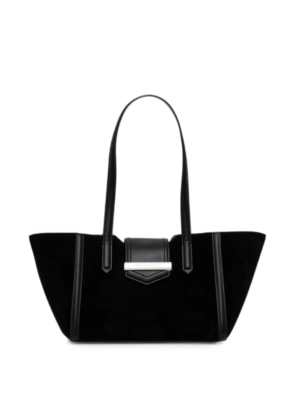 Karl Lagerfeld logo-plaque panelled tote bag - Nero