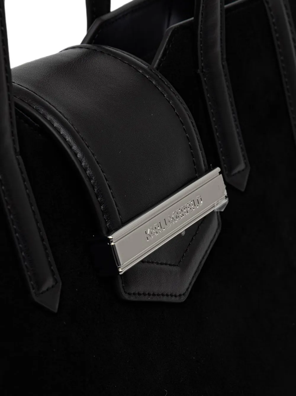 Karl Lagerfeld Shopper met logoplakkaat Zwart