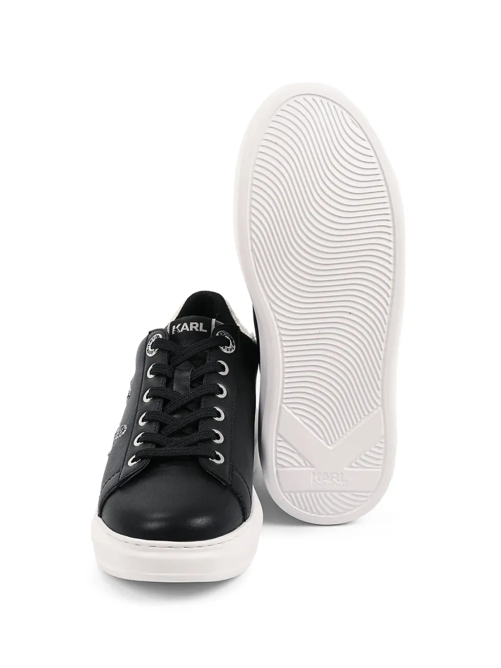 Karl Lagerfeld embroidered logo-patch sneakers Zwart