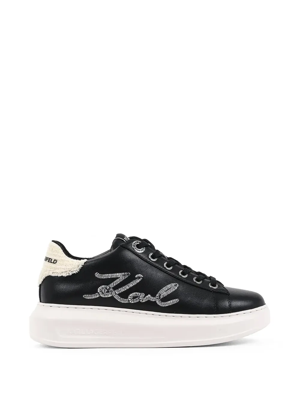 Karl Lagerfeld embroidered logo-patch sneakers Zwart