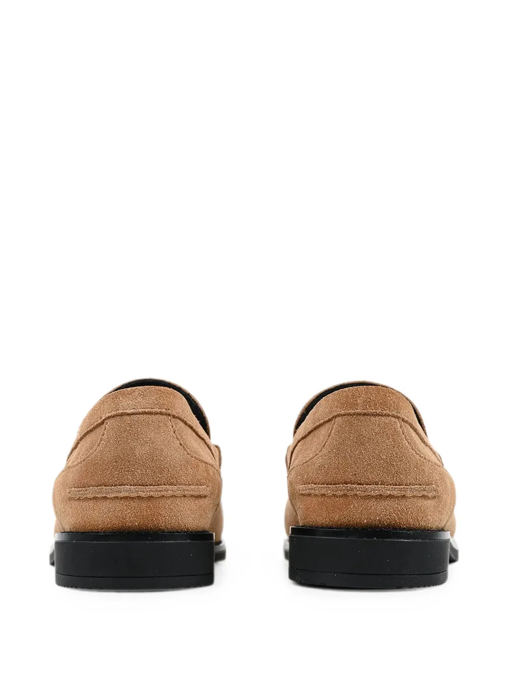 Karl Lagerfeld logo-plaque suede loafers Beige