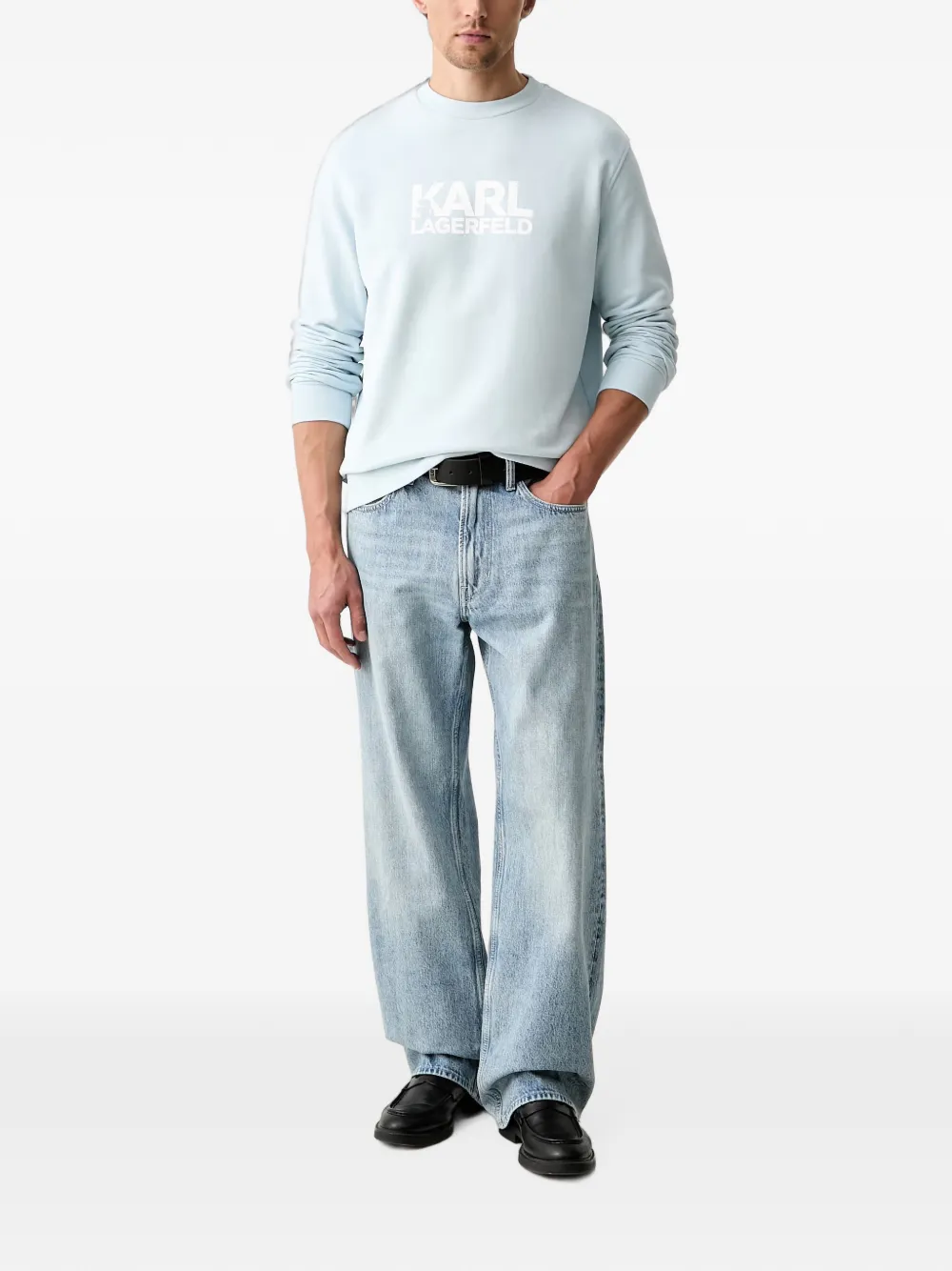 Karl Lagerfeld Sweater met logoprint Blauw