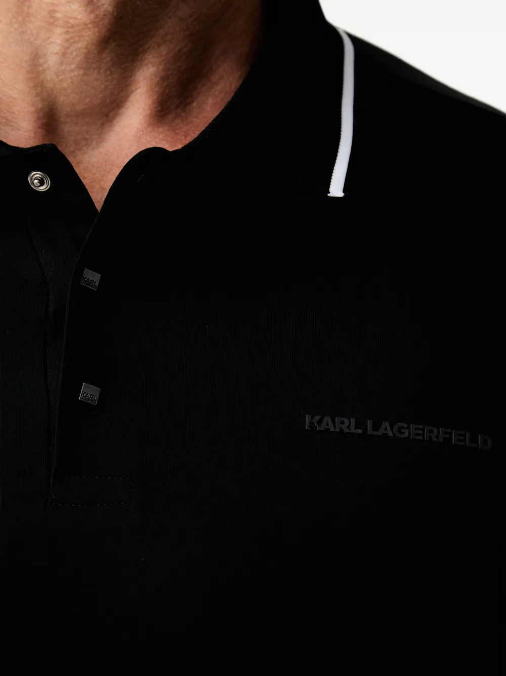 Karl Lagerfeld Poloshirt met logoprint Zwart
