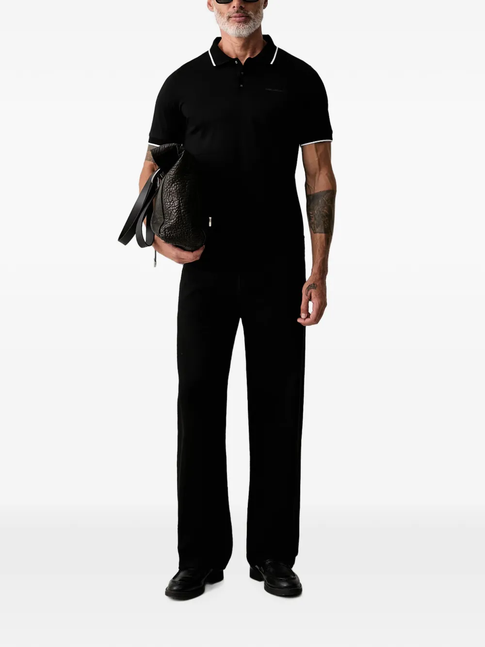 Karl Lagerfeld Poloshirt met logoprint Zwart