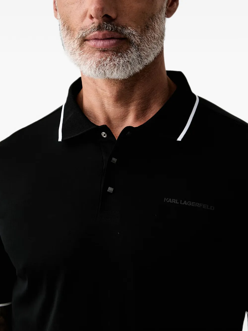 Karl Lagerfeld Poloshirt met logoprint Zwart