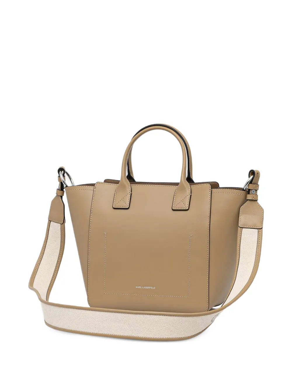Karl Lagerfeld Shopper met geperforeerde details en logo-band Beige