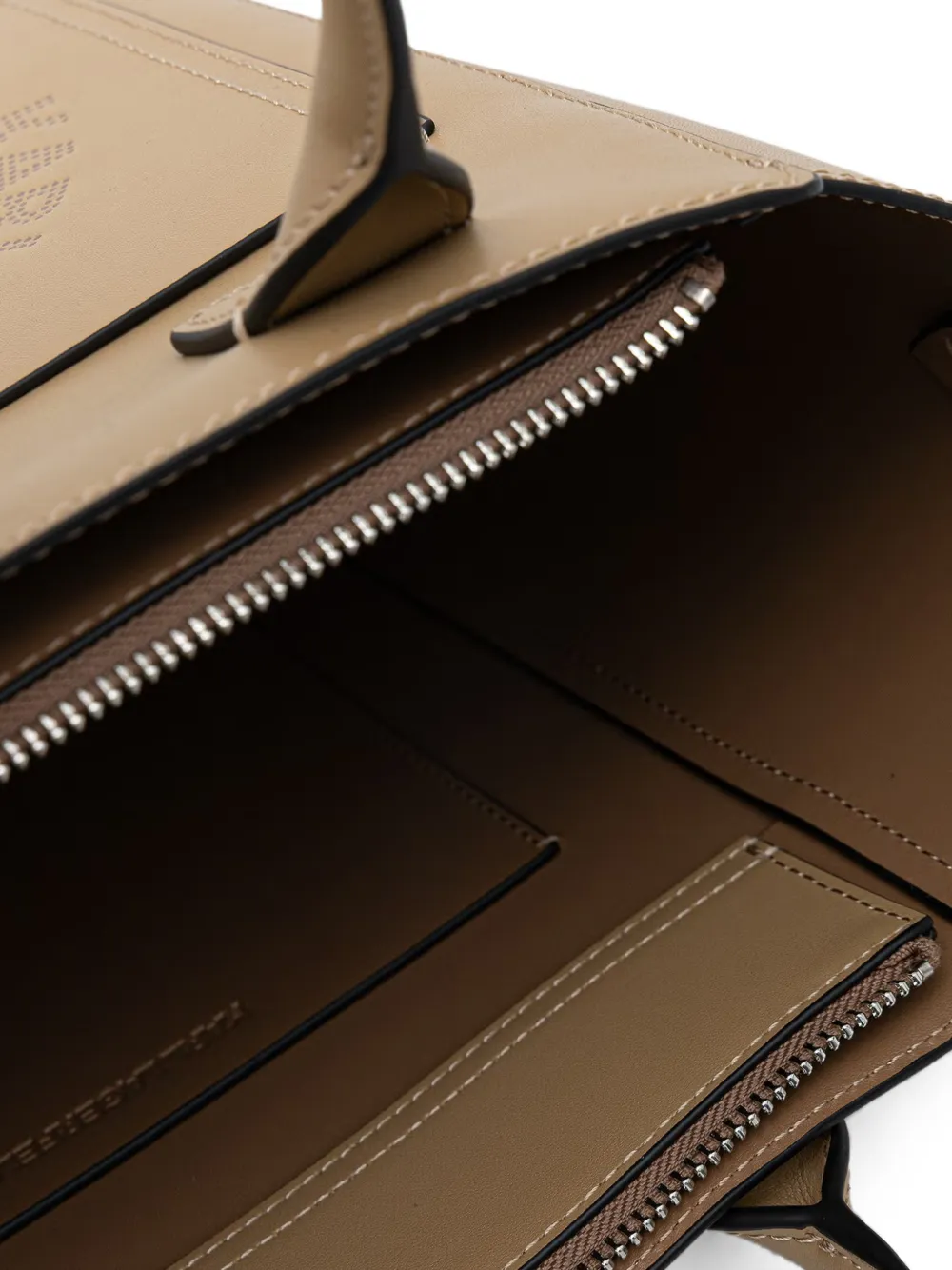 Karl Lagerfeld Shopper met geperforeerde details en logo-band Beige