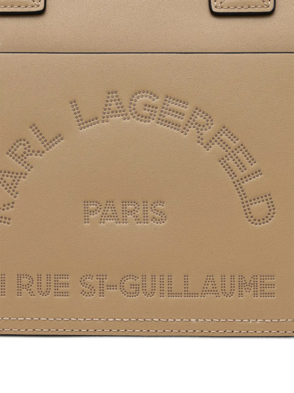 Karl Lagerfeld Shopper met geperforeerde details en logo-band Beige