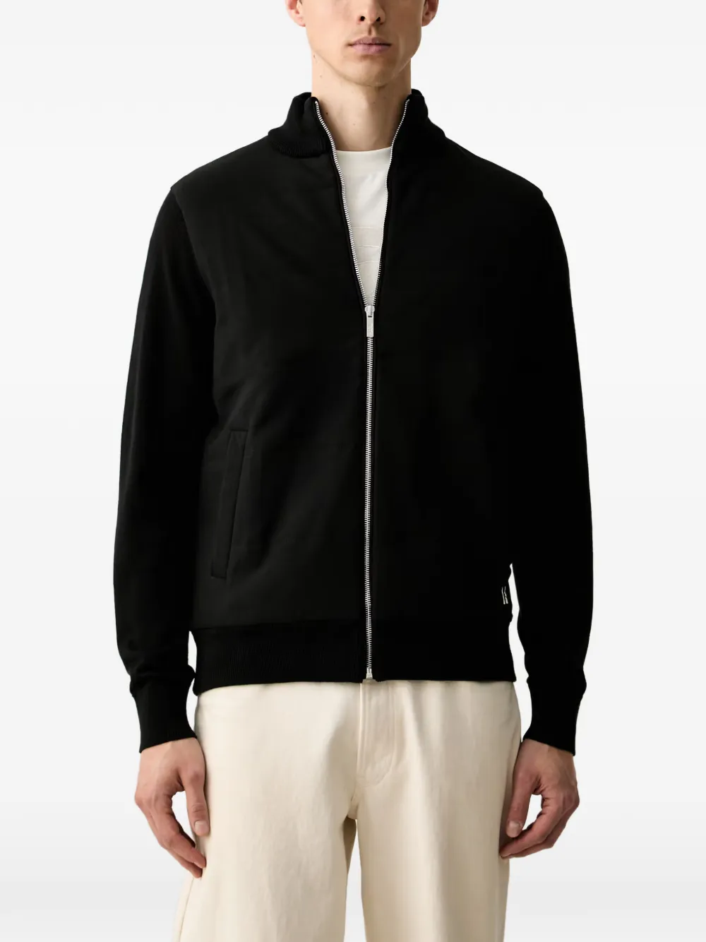 Karl Lagerfeld logo-plaque zip-up jacket - Nero