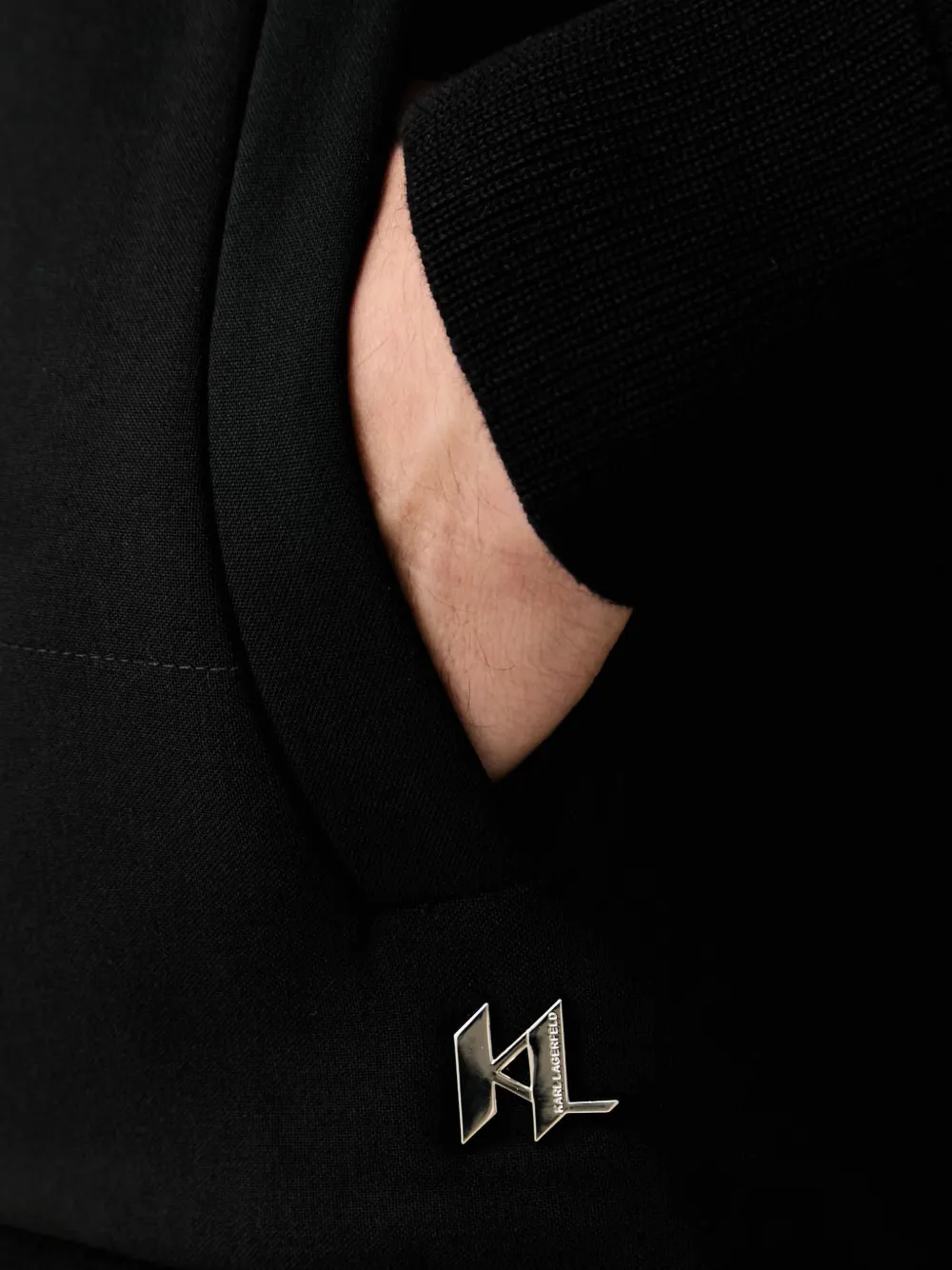 Karl Lagerfeld Jack met logoplakkaat Zwart