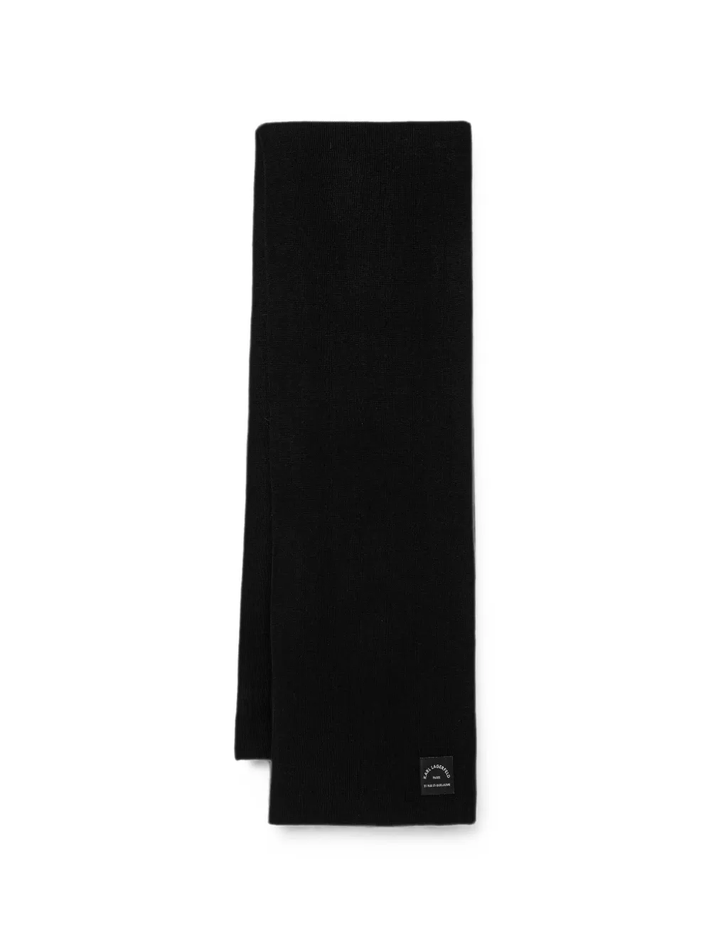 Karl Lagerfeld logo-patch ribbed scarf - Nero
