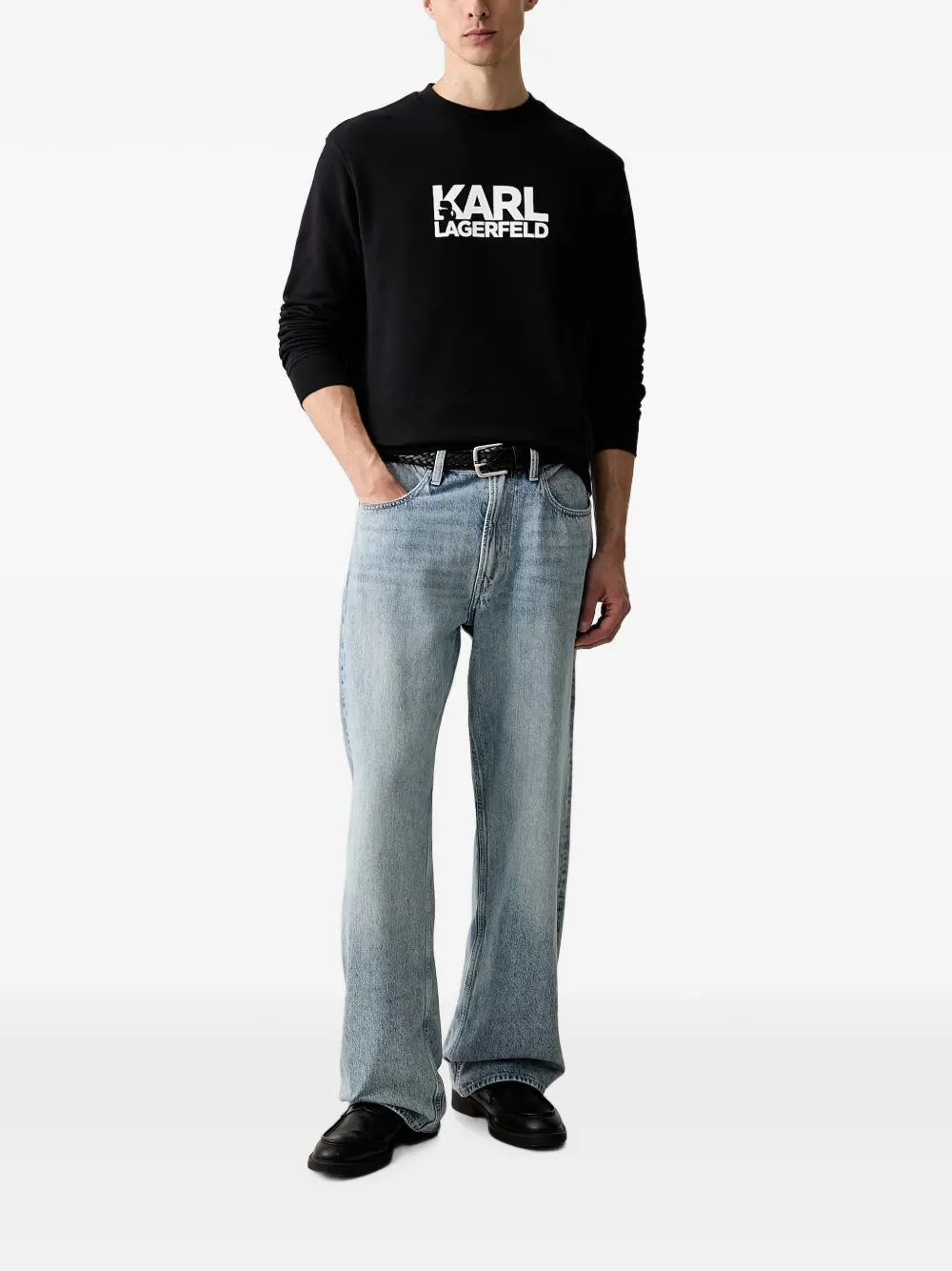 Karl Lagerfeld Sweater met logoprint Zwart