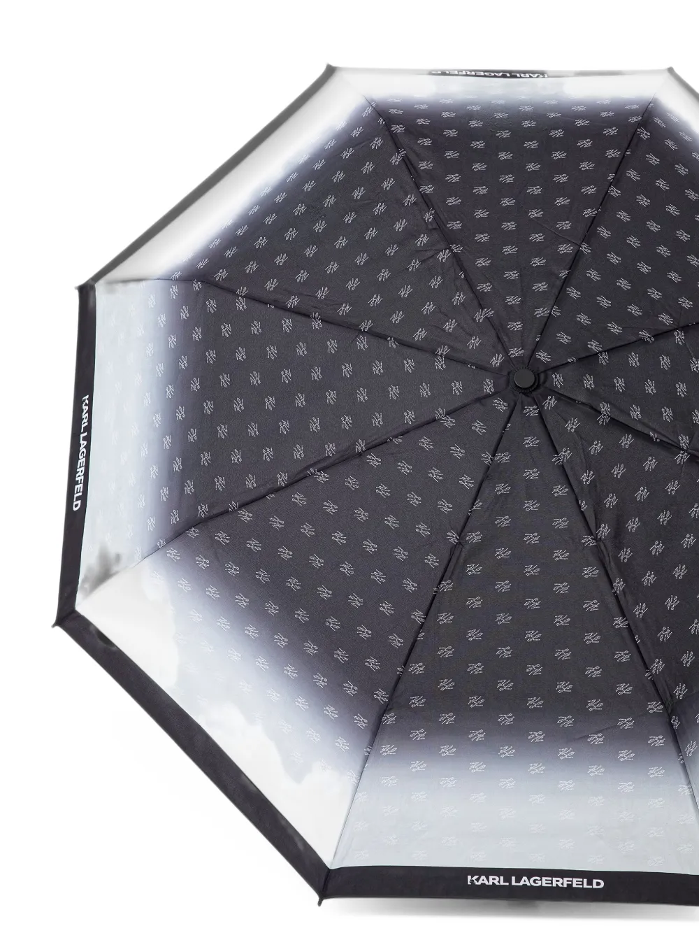 Karl Lagerfeld monogram-print ombré umbrella Zwart