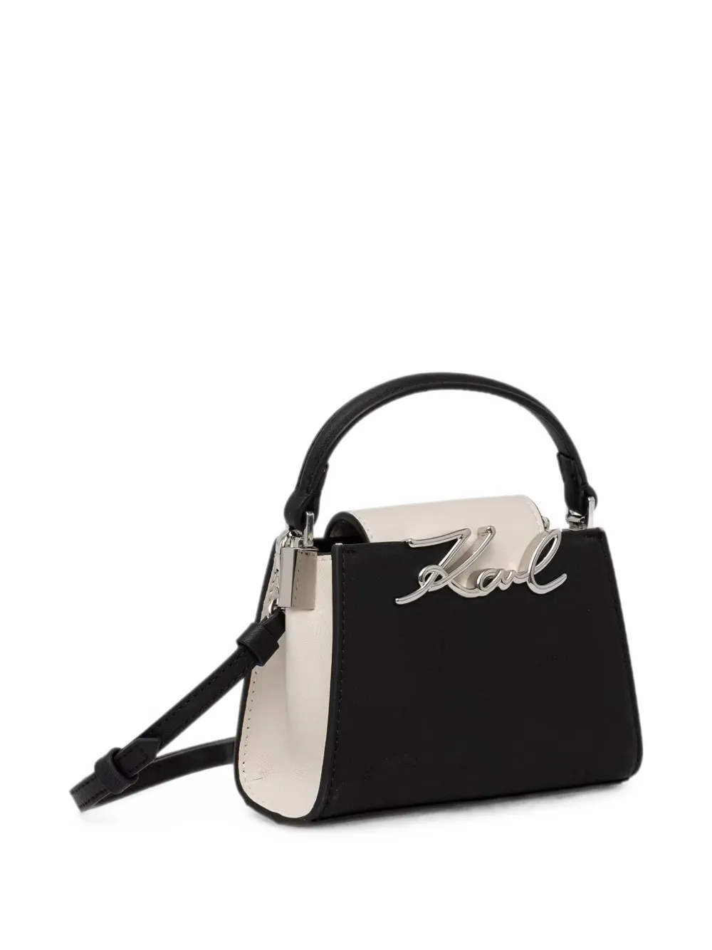 Karl Lagerfeld Karl Signature logo-plaque mini shoulder bag - Nero