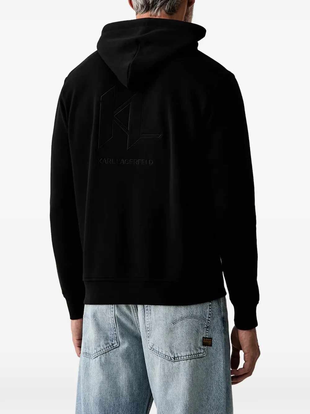 Karl Lagerfeld Hoodie met geborduurd logo Zwart