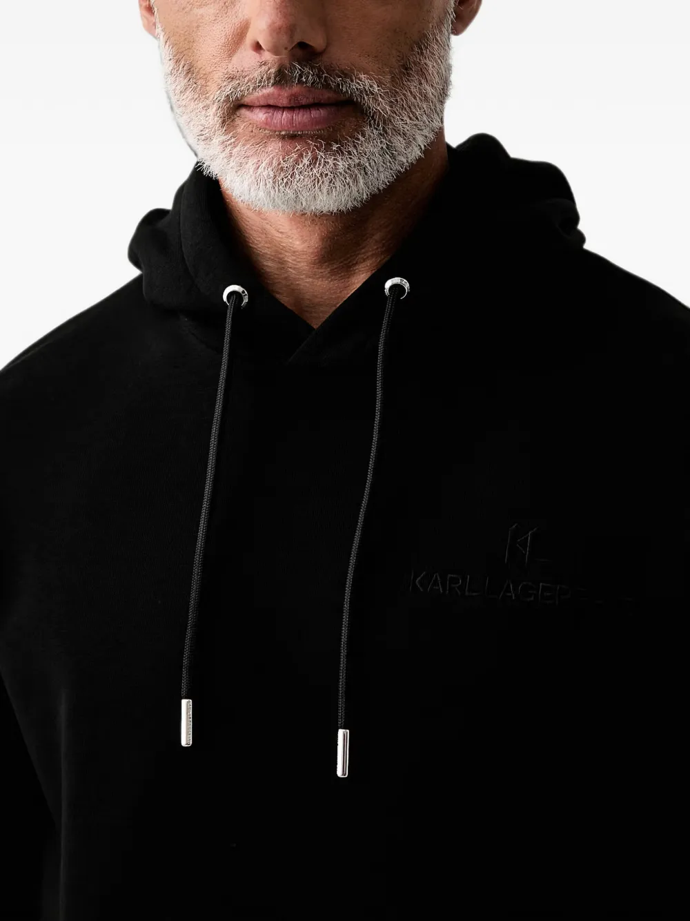 Karl Lagerfeld Hoodie met geborduurd logo Zwart