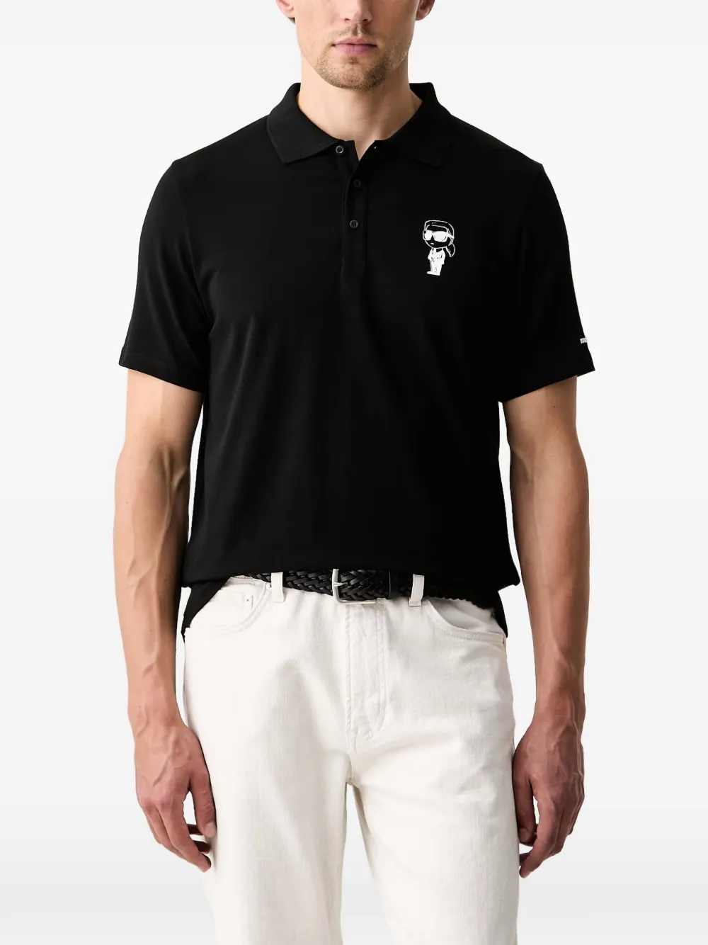 Karl Lagerfeld Ikonik patch-detail polo shirt - Nero