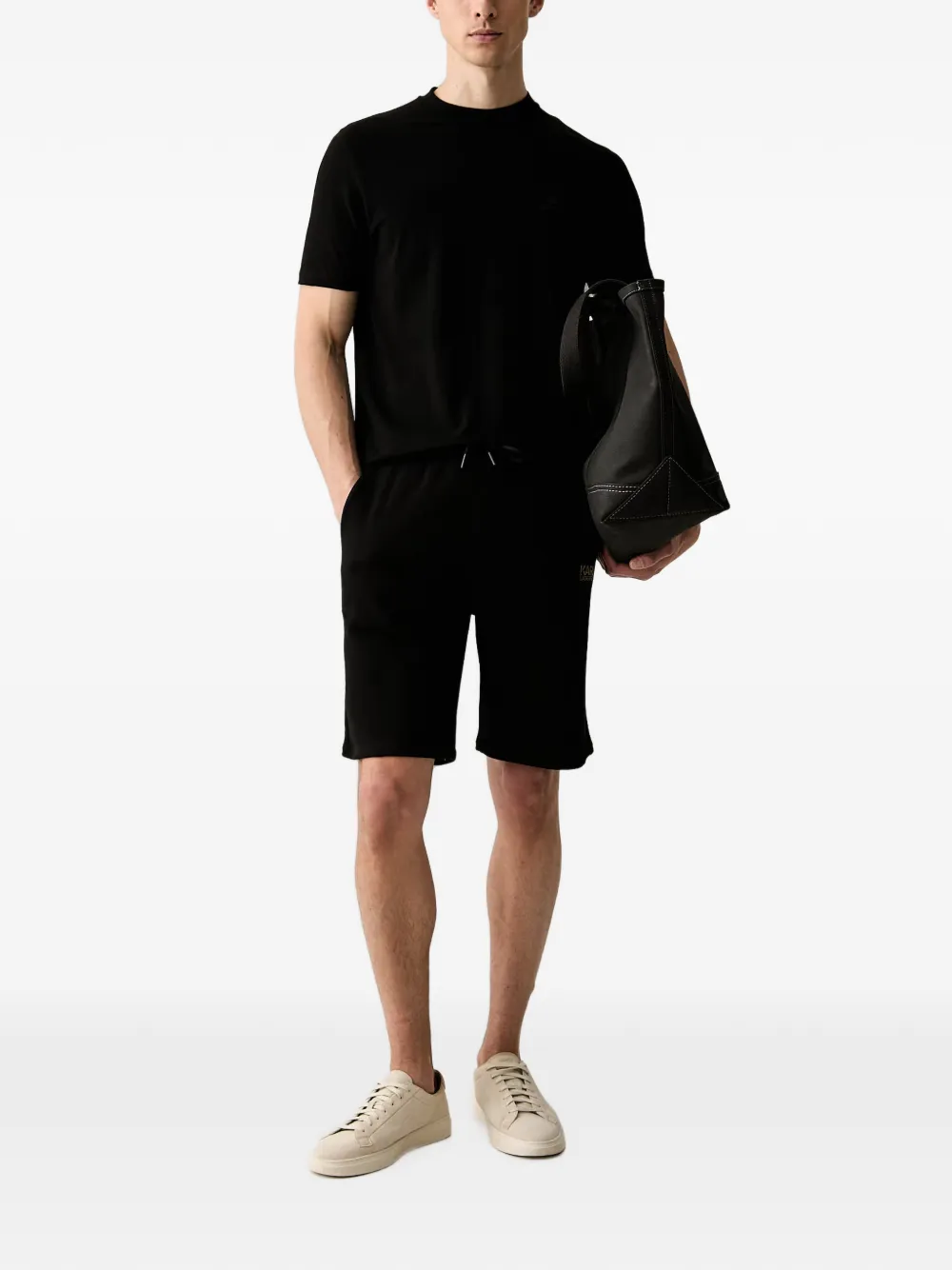 Karl Lagerfeld Shorts met logoprint Zwart