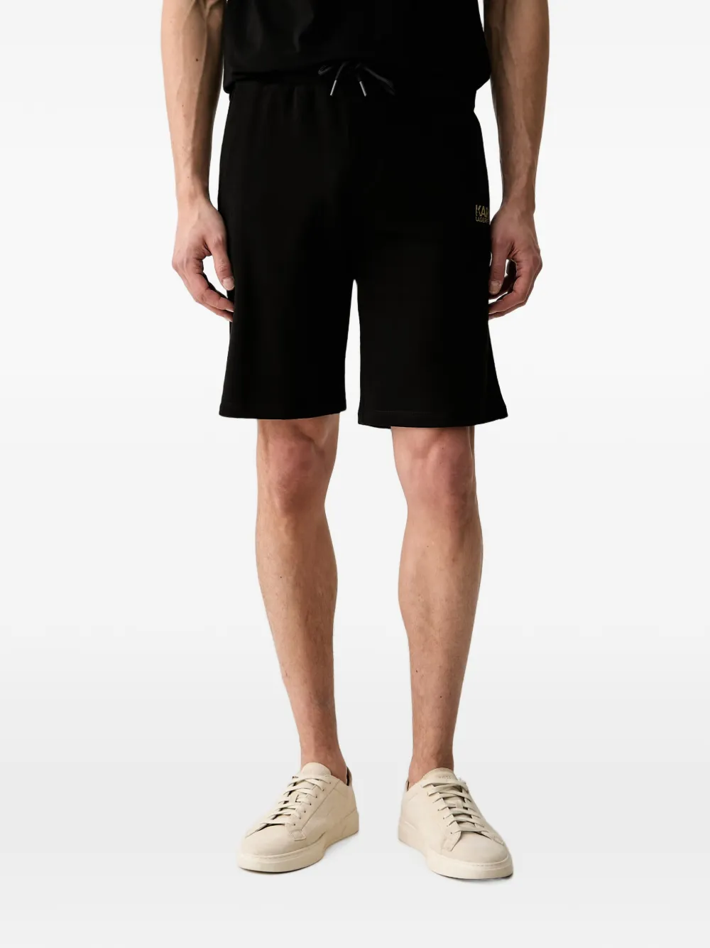 Karl Lagerfeld logo-print drawstring shorts - Nero