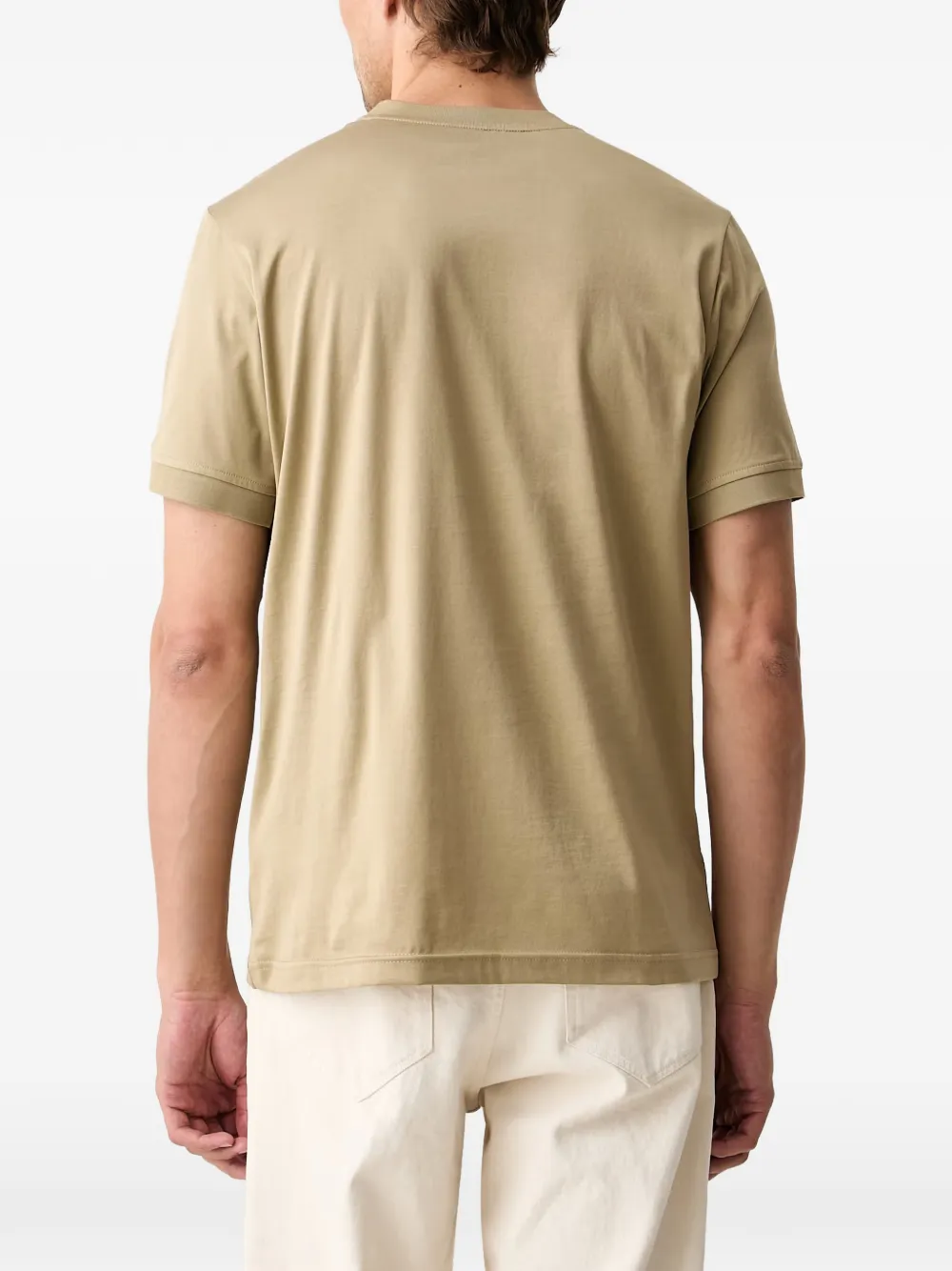 Karl Lagerfeld T-shirt met logo-patch en monogram-reliëf Beige