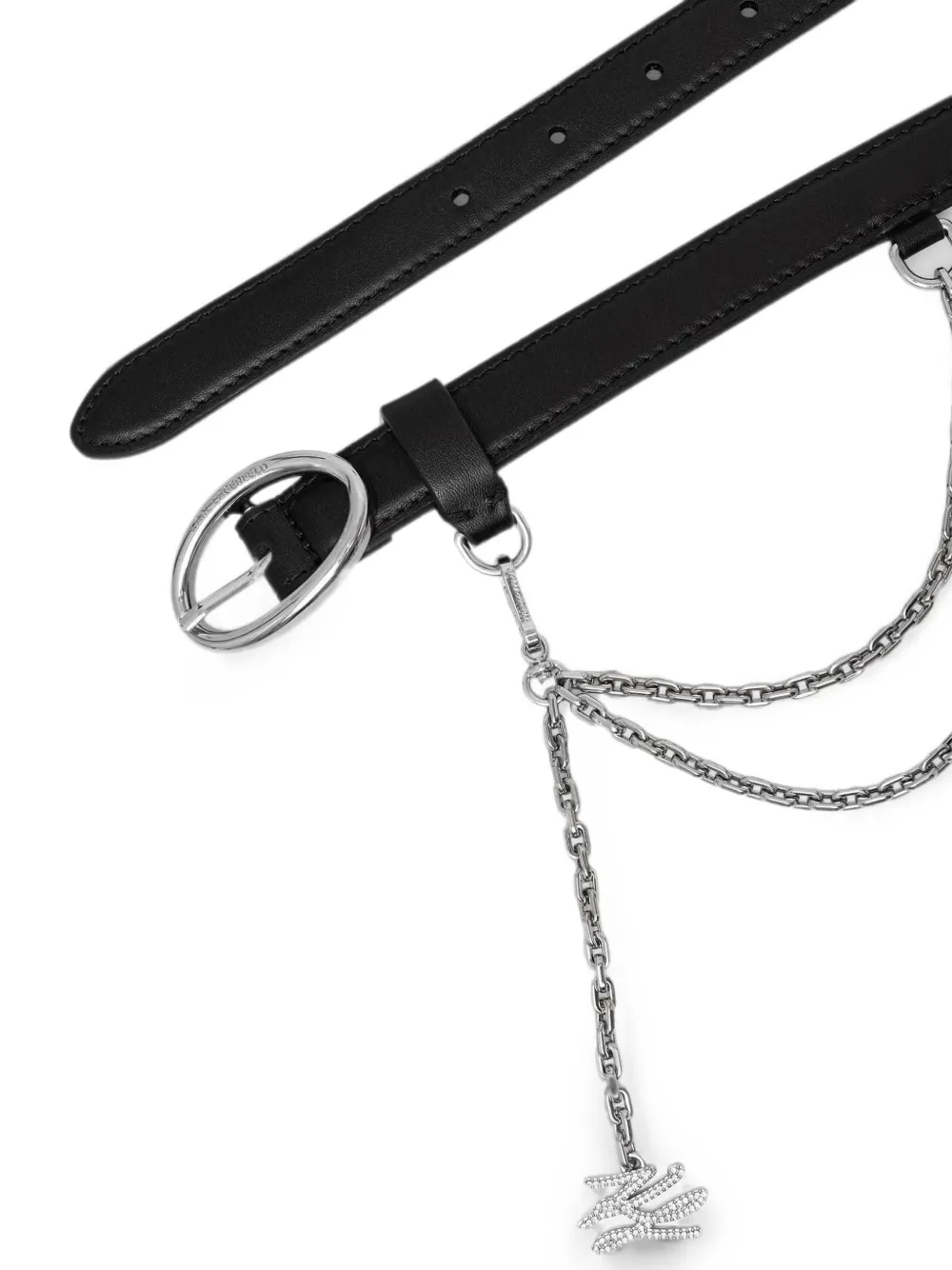 Karl Lagerfeld Riem met ketting en verfraaiing met kristallen Zwart