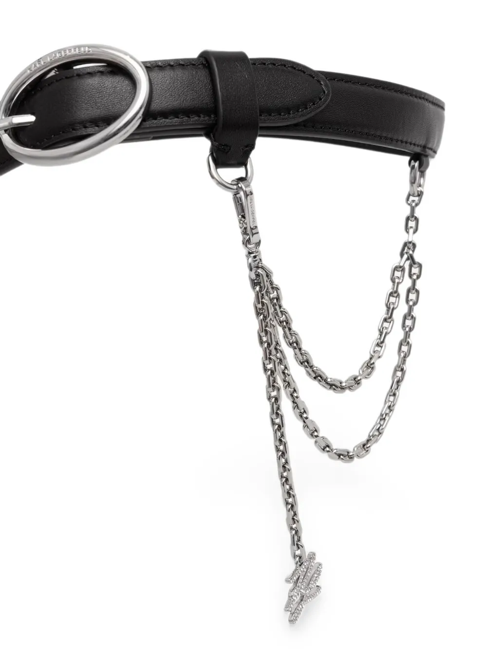 Karl Lagerfeld Riem met ketting en verfraaiing met kristallen Zwart