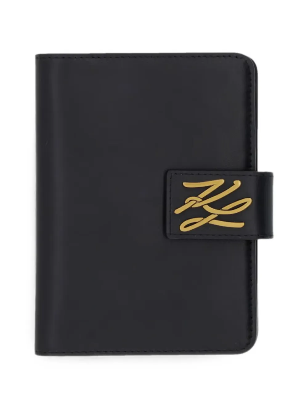Karl Lagerfeld logo-plaque passport holder - Nero