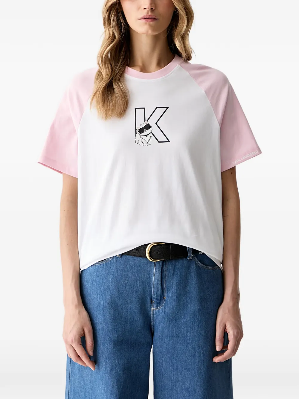 Karl Lagerfeld raglan-sleeve logo-print T-shirt - Bianco