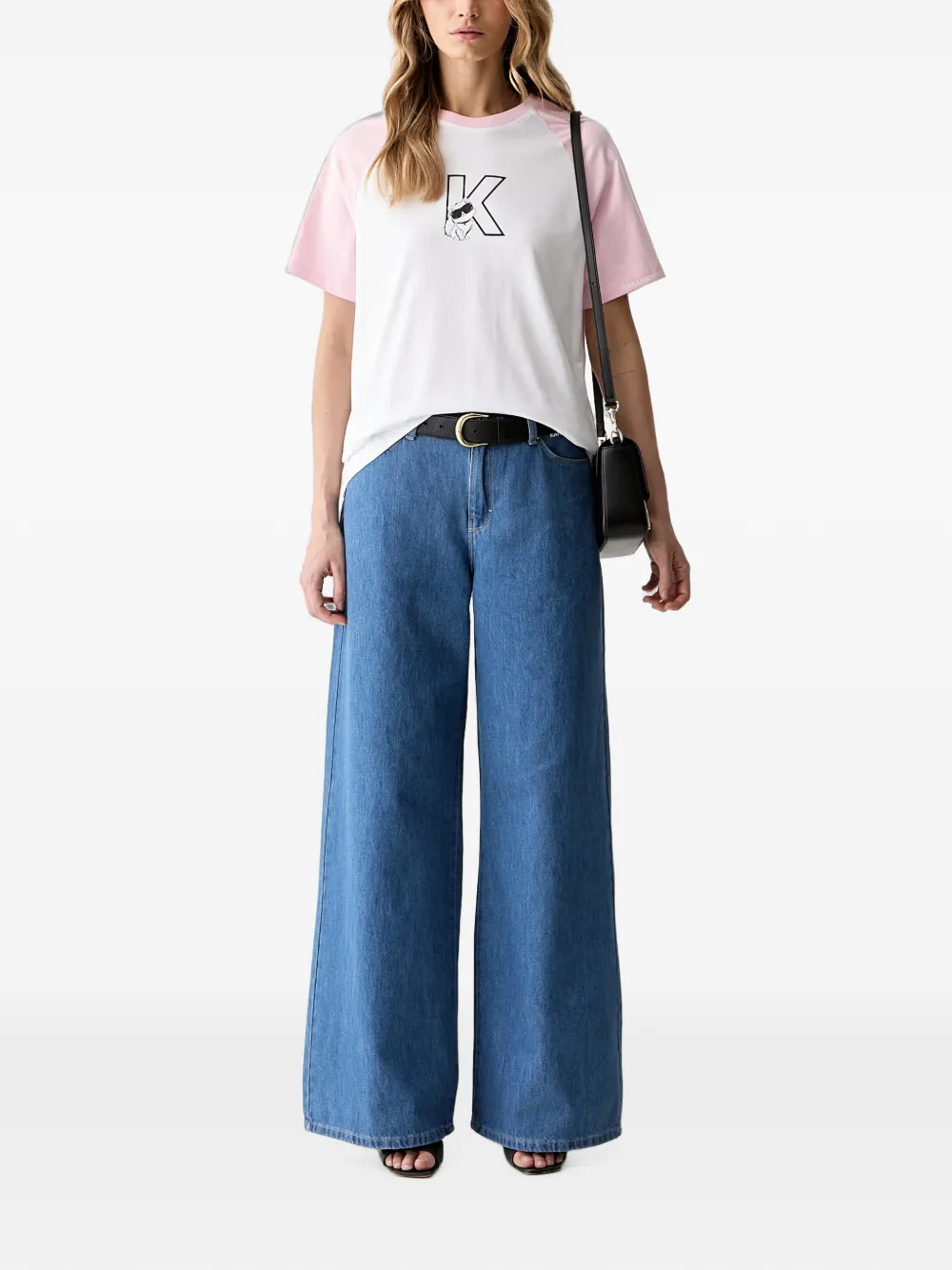 Karl Lagerfeld T-shirt met logoprint en raglan mouwen Wit