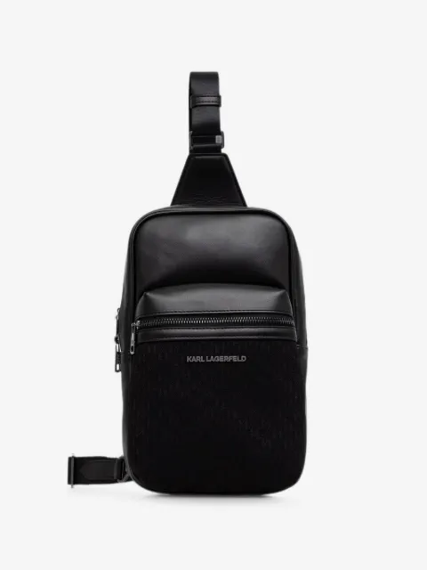 Karl Lagerfeld monogram-pattern logo-plaque backpack