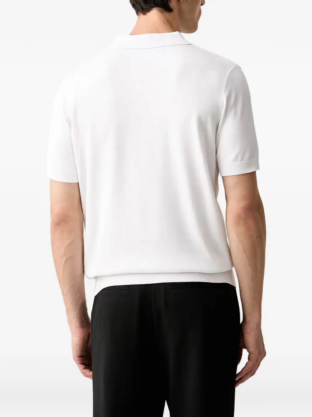 Karl Lagerfeld Pointelle-gebreid poloshirt met geruit patroon Wit