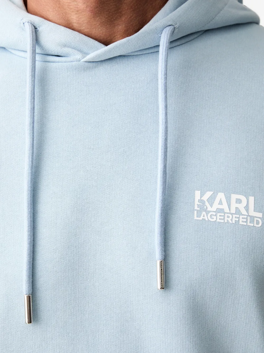 Karl Lagerfeld Hoodie met logoprint en trekkoord Blauw
