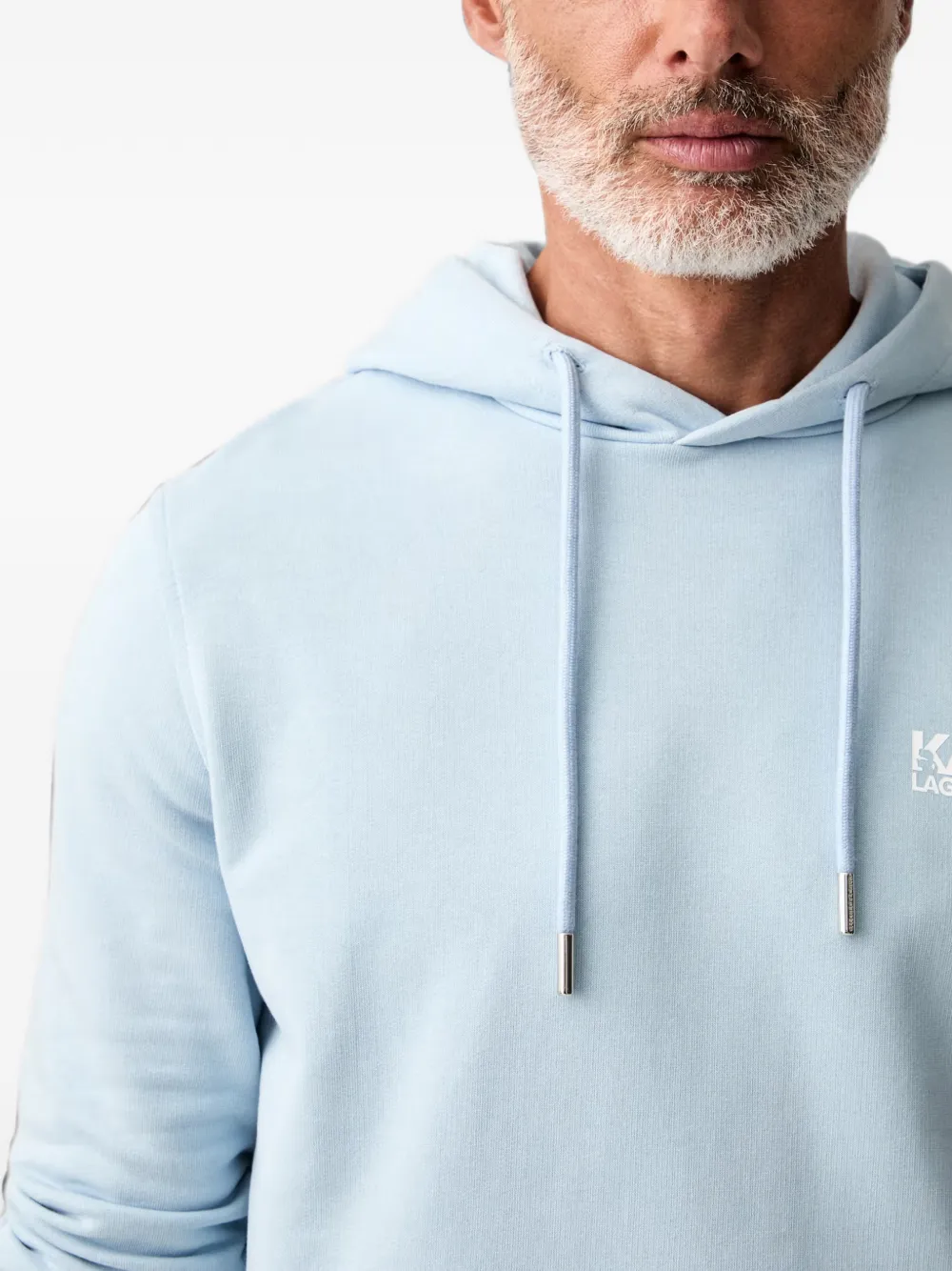 Karl Lagerfeld Hoodie met logoprint en trekkoord Blauw
