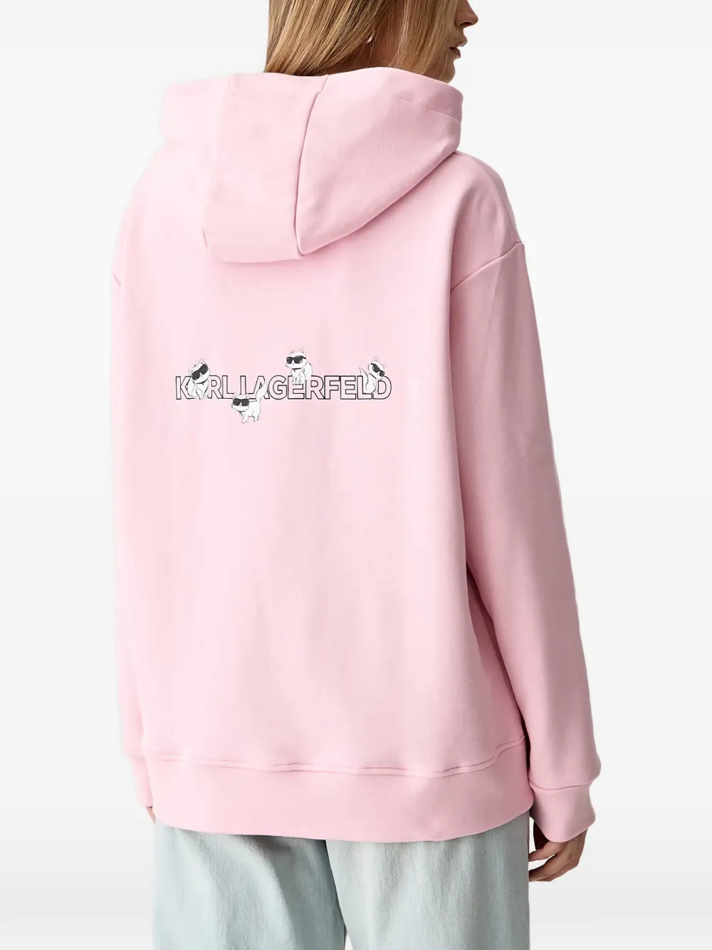 Karl Lagerfeld Hoodie met Choupette-print Roze