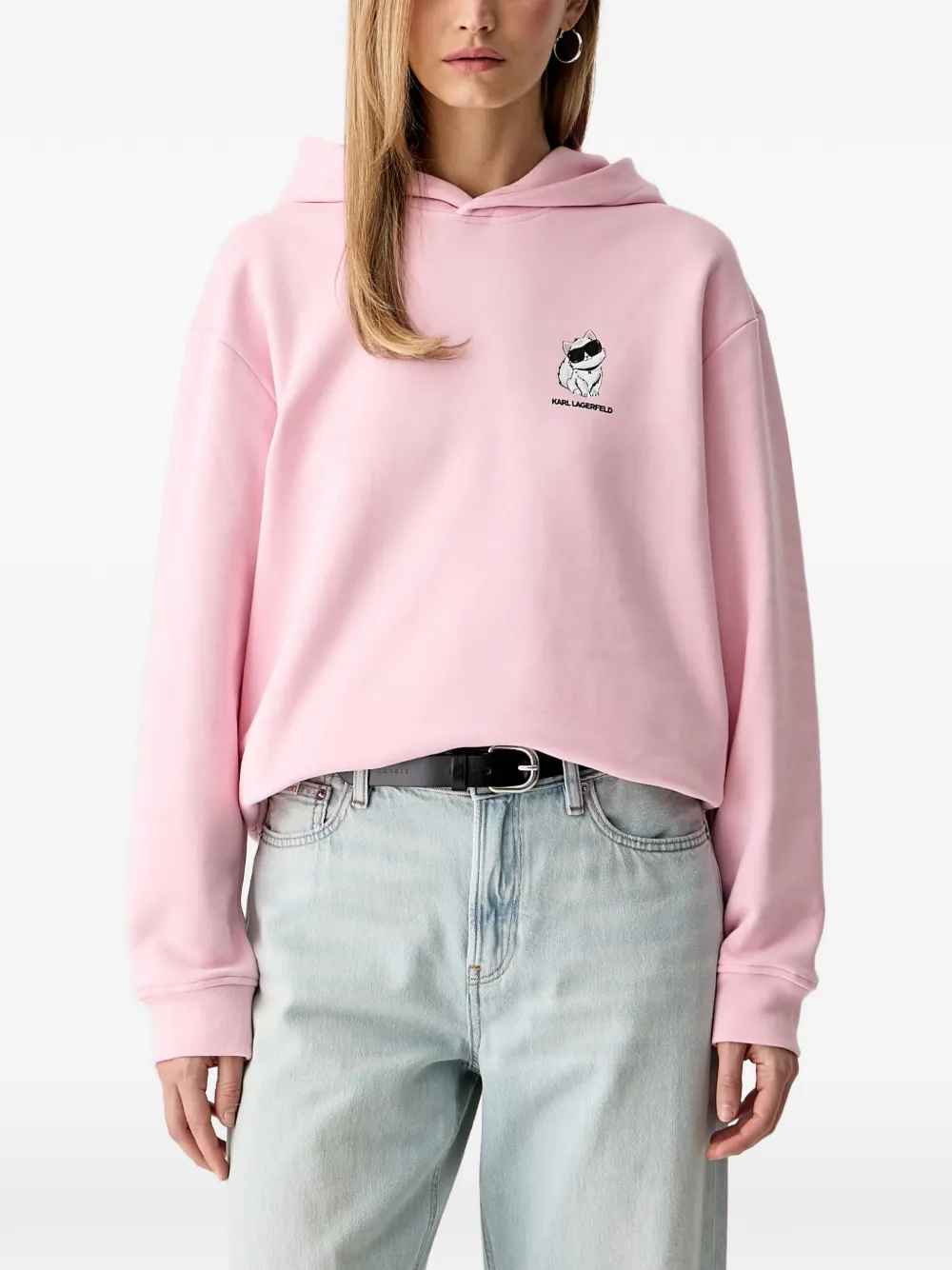 Karl Lagerfeld Choupette-print hoodie - Rosa