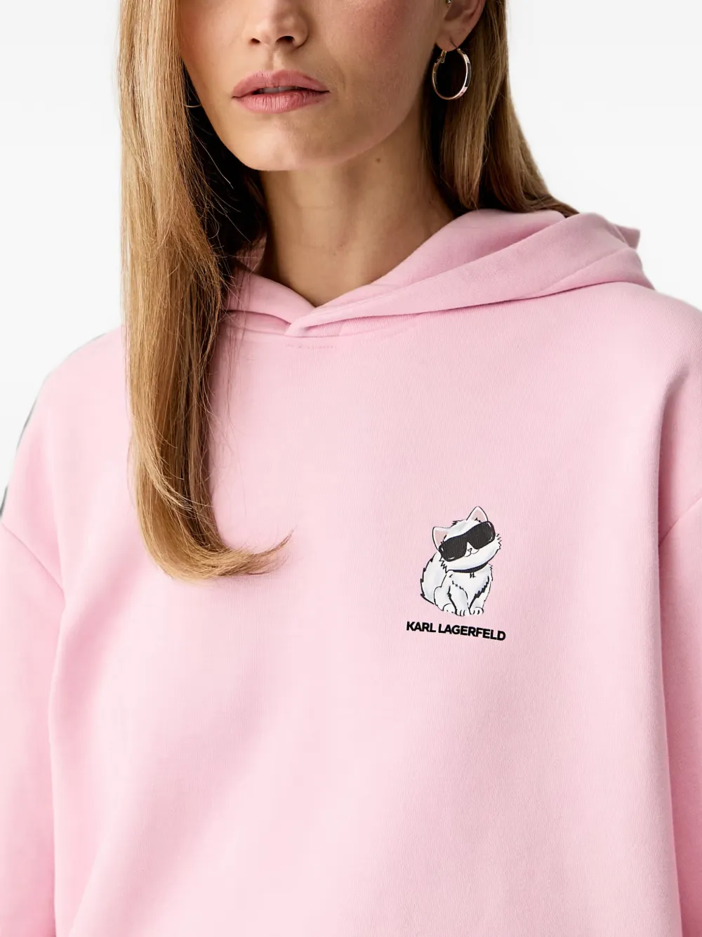 Karl Lagerfeld Hoodie met Choupette-print Roze