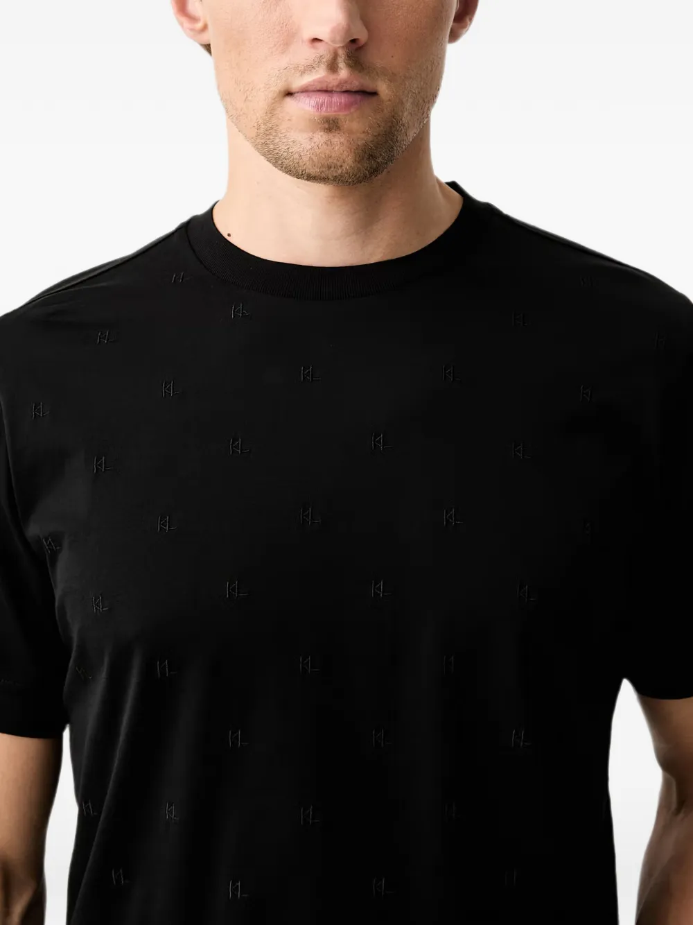 Karl Lagerfeld T-shirt met monogramprint Zwart