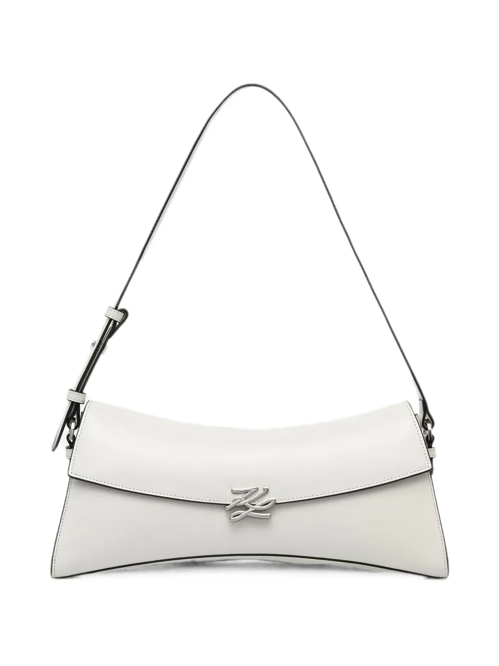 Karl Lagerfeld K/Autograph Twist logo-plaque shoulder bag - Bianco