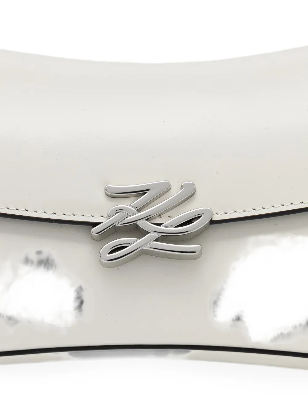 Karl Lagerfeld K Autograph Twist schoudertas met logoplakkaat Wit