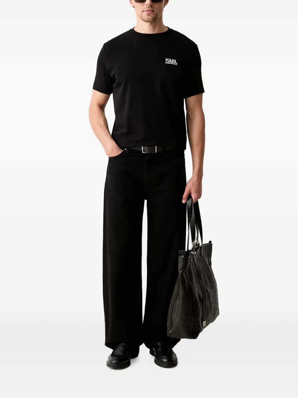 Karl Lagerfeld logo-print T-shirt Zwart