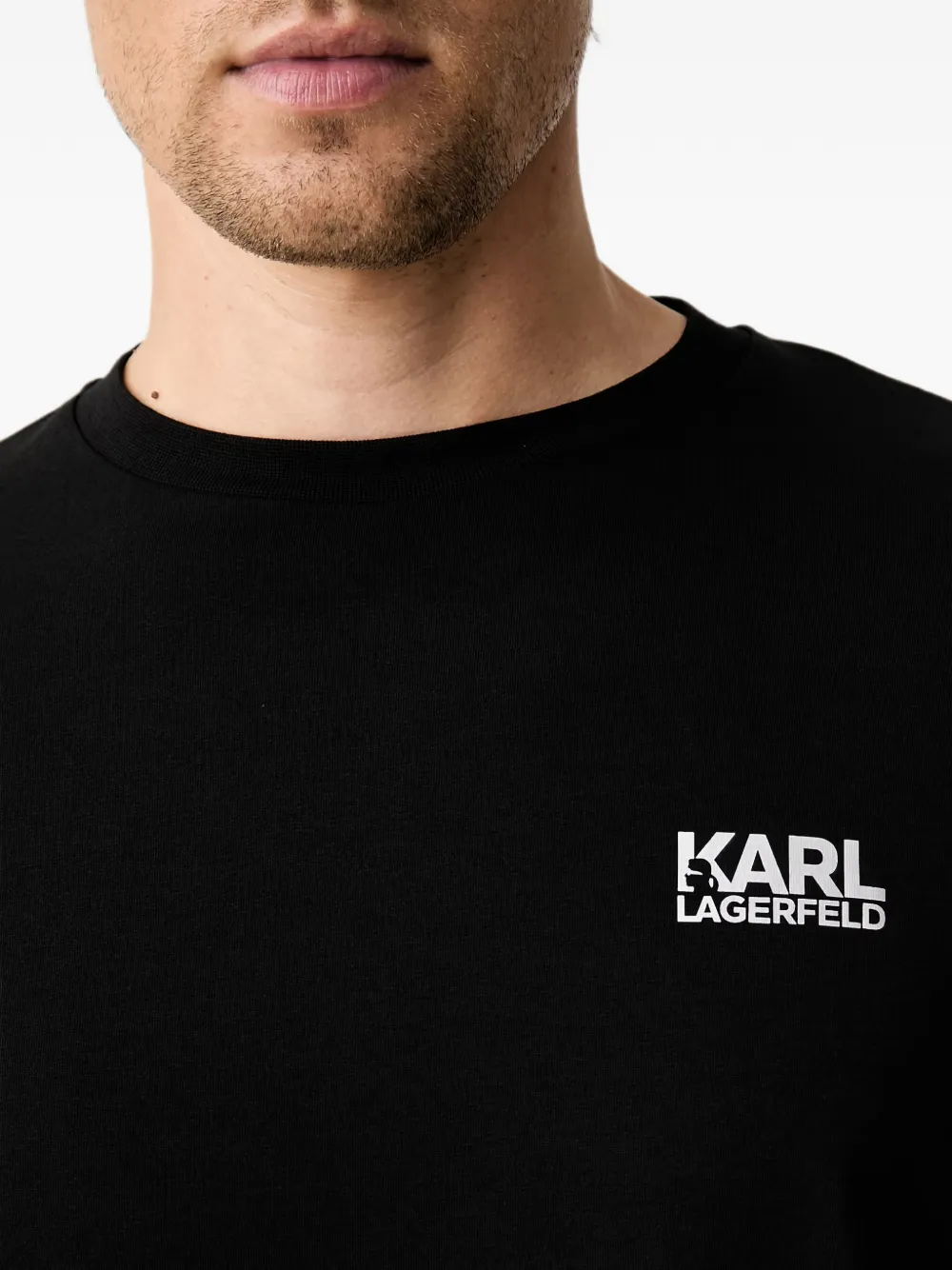 Karl Lagerfeld logo-print T-shirt Zwart