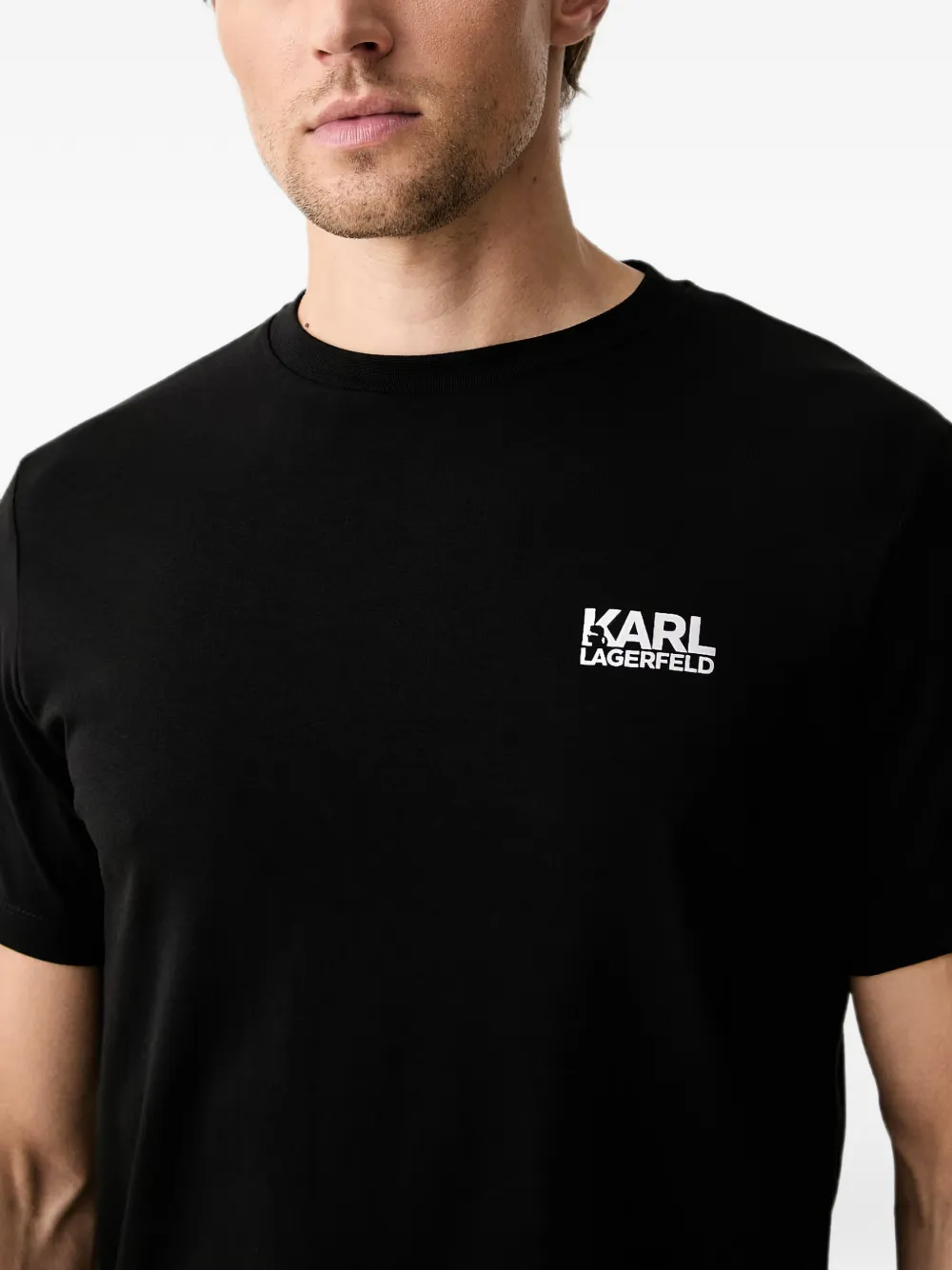 Karl Lagerfeld logo-print T-shirt Zwart
