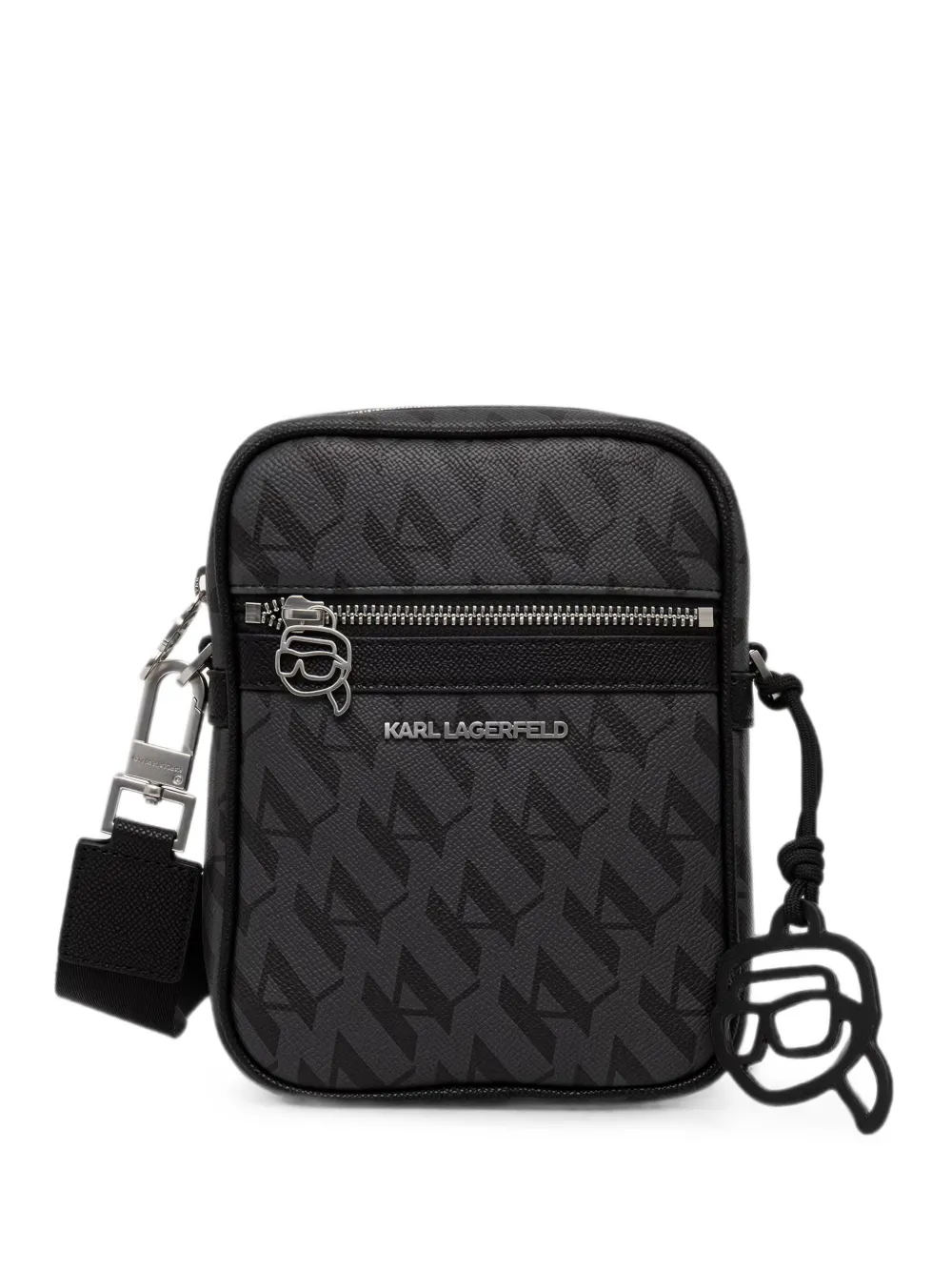 Karl Lagerfeld monogram-print messenger bag - Nero