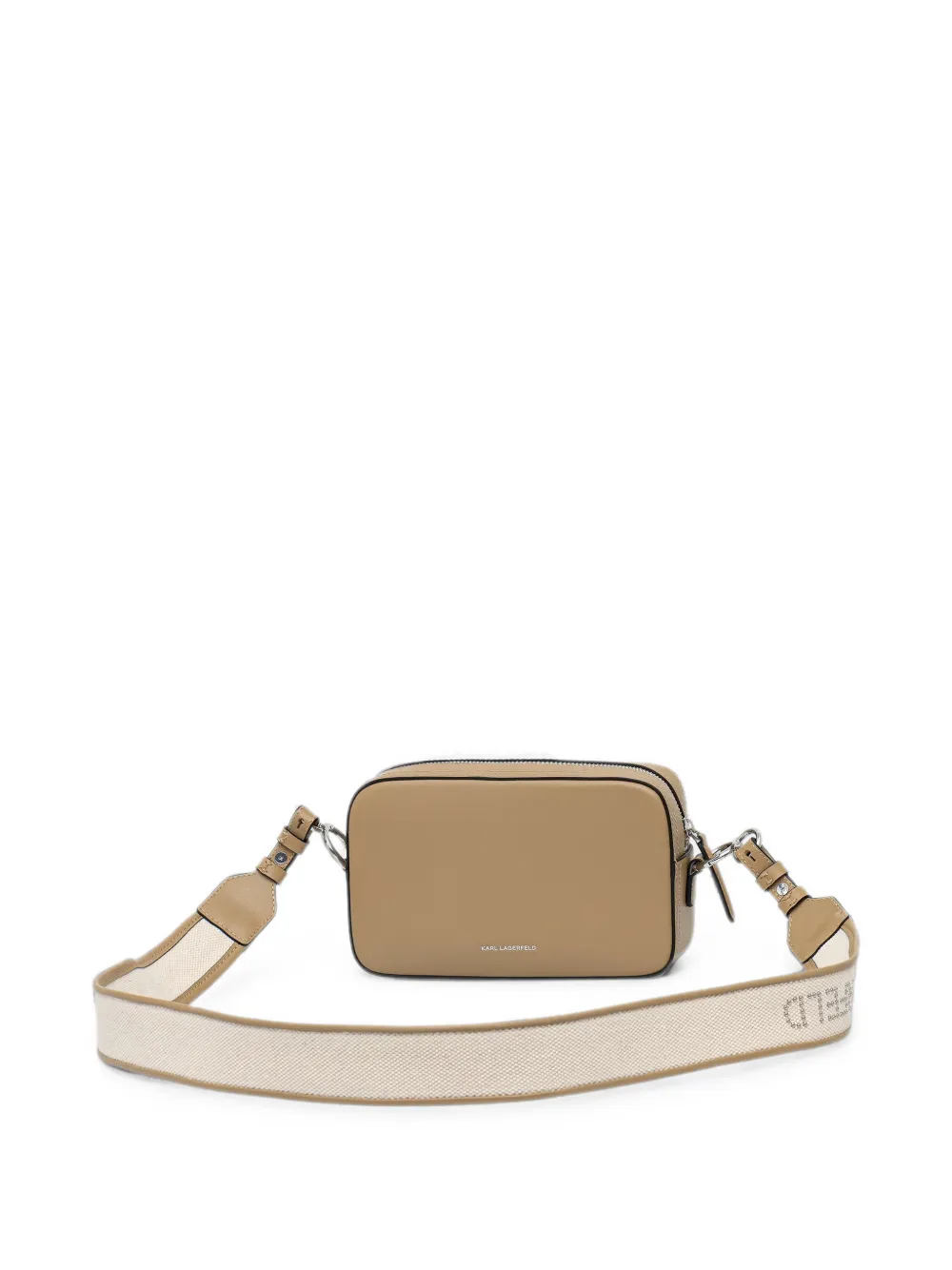Karl Lagerfeld Schoudertas met geperforeerd logo Beige