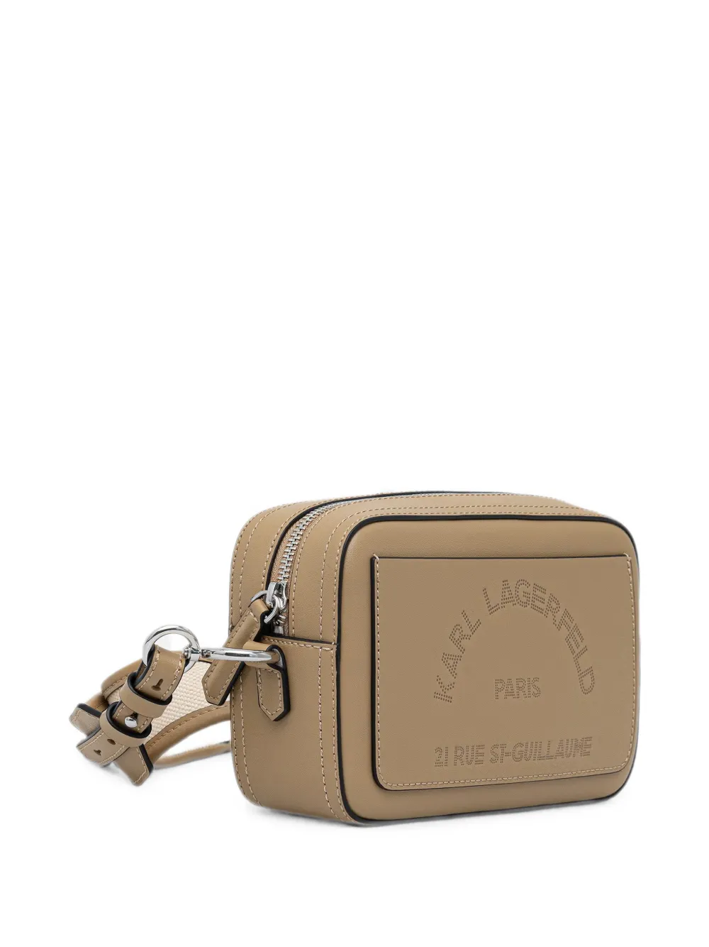 Karl Lagerfeld Schoudertas met geperforeerd logo Beige